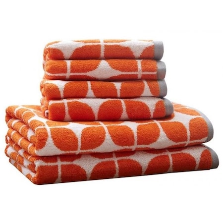 Intelligent Design Intelligent Design ID91-522 Lita 6 Piece Cotton Jacquard Towel Set - Orange ID91-522